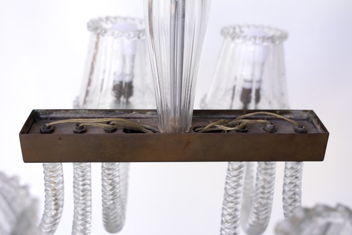 Lustre en verre de Murano par Fratelli Toso-photo-5