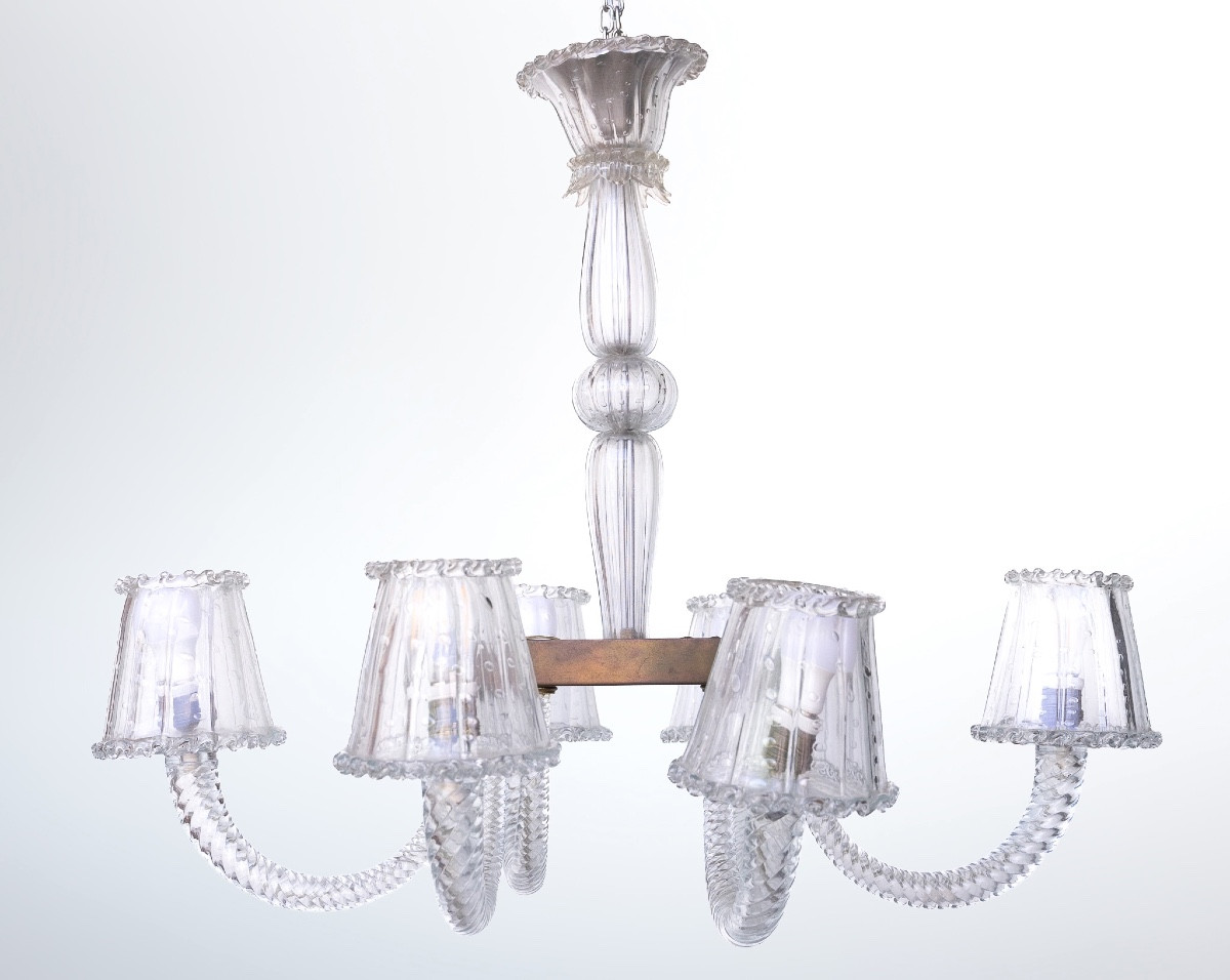 Lustre en verre de Murano par Fratelli Toso
