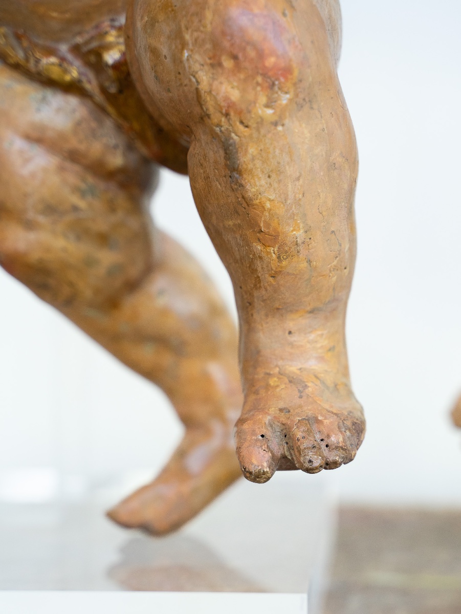 Paire de putti en bois doré, Venise-photo-1