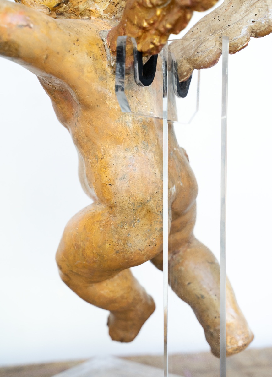 Paire de putti en bois doré, Venise-photo-5