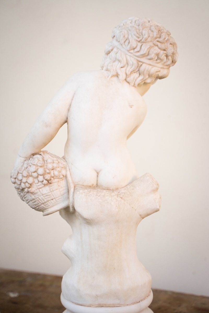 Paire de putti allégoriques en marbre de Carrare – XIXe siècle-photo-6