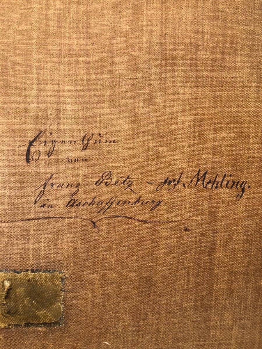 Tableau portrait ancien signé et daté 1840-photo-2