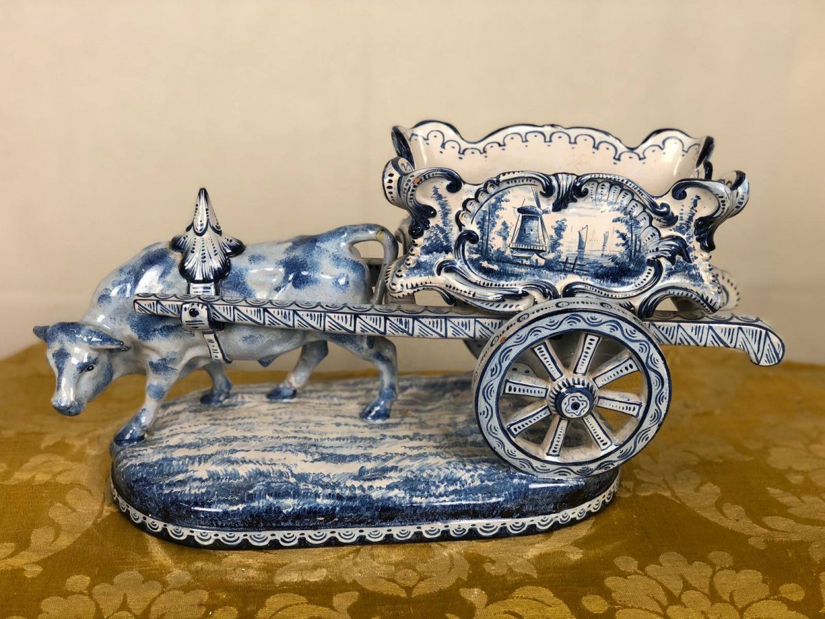  Early 19th Century  Delft Ceramic Centerpiece-photo-5