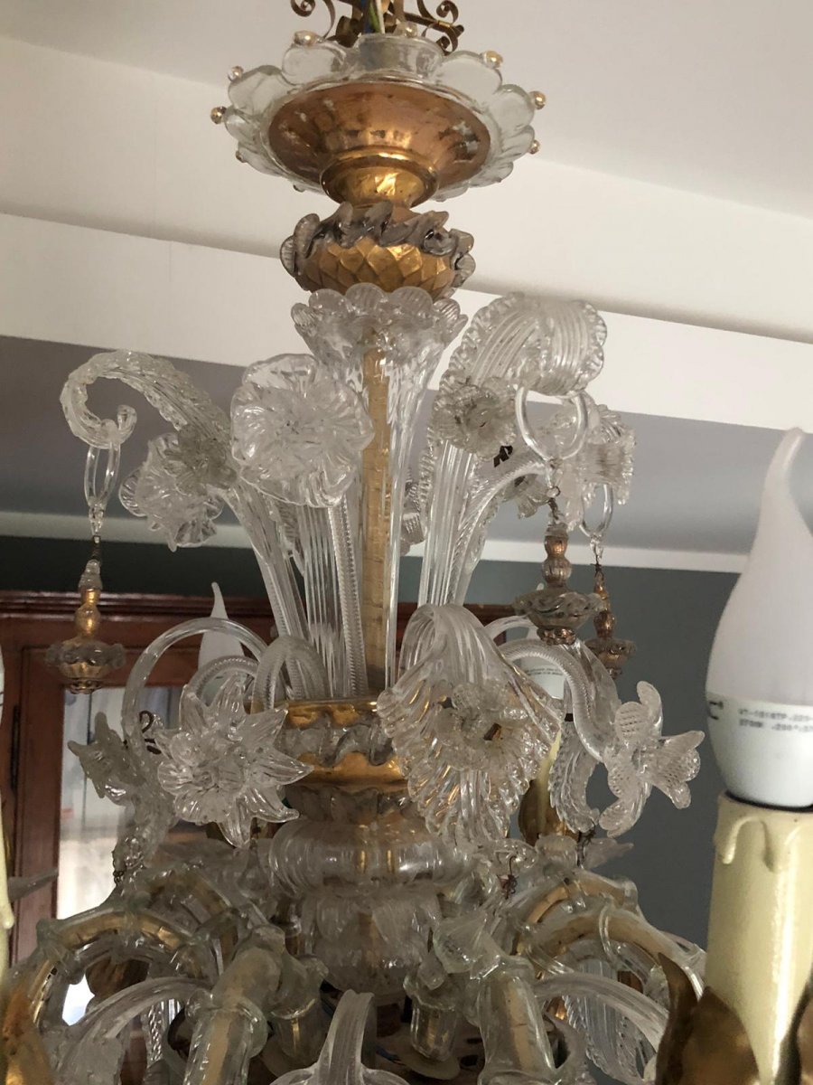 Mid-century Murano Art Glass Ceiling Lamp-photo-3