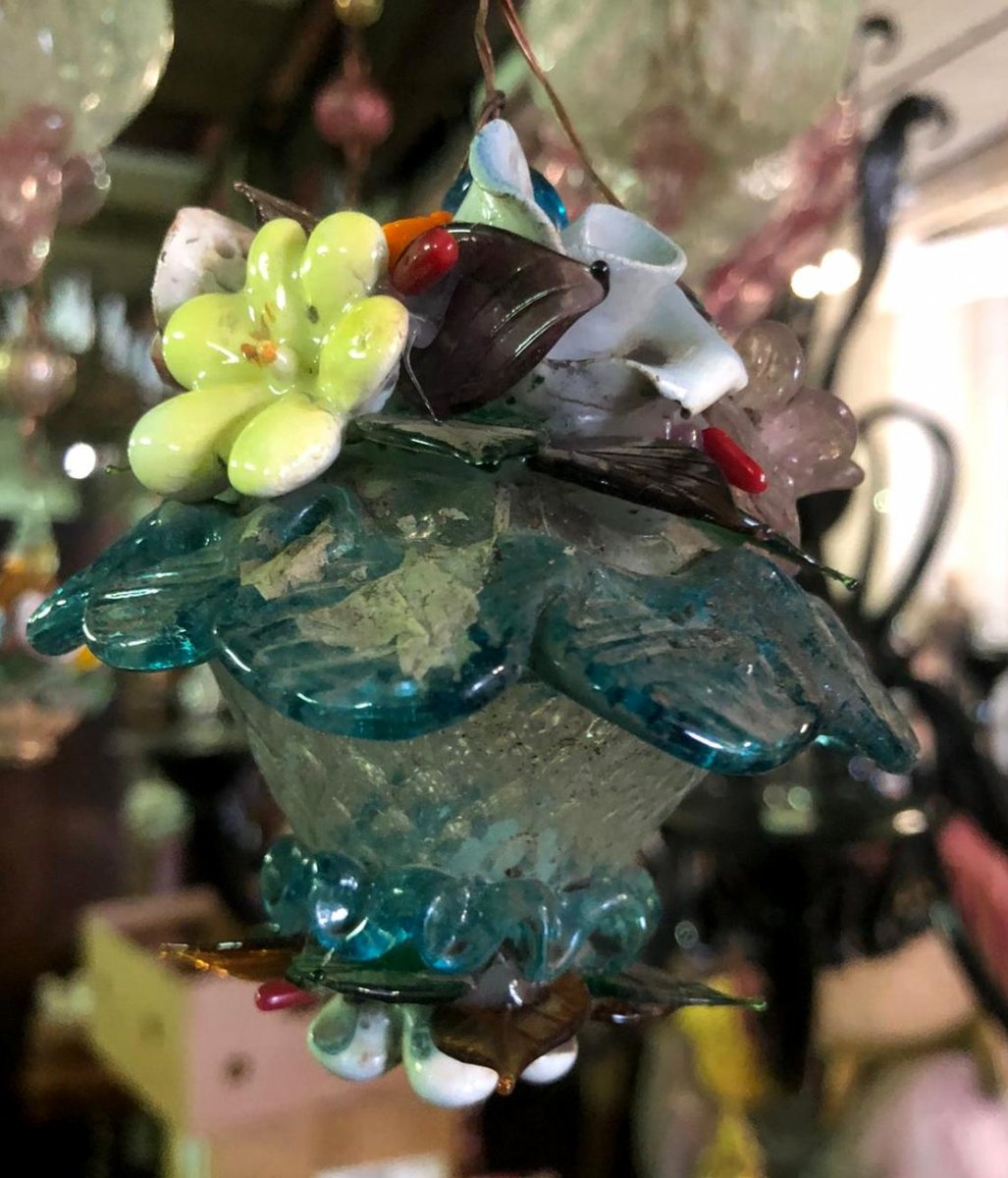 Early-20th Century Large Murano Glass Chandelier -photo-1