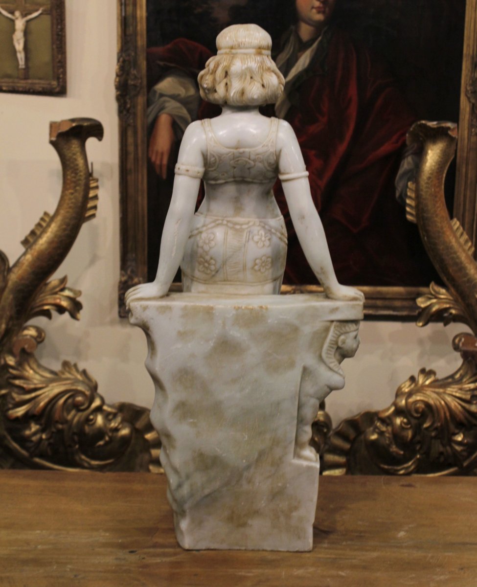 Art Deco Marble Odalisque Sculpture-photo-7