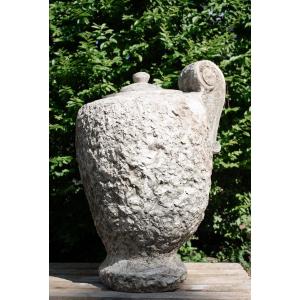 Ancient Sculpture In White Istrian Marble In The Shape Of A Teapot