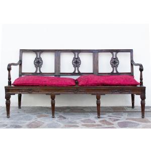Venetian Carved Walnut Bench – Louis XVI Period