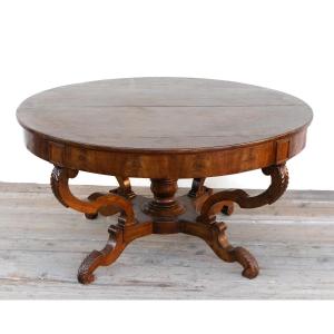 Round Walnut “cestello” Table – Mid 19th Century