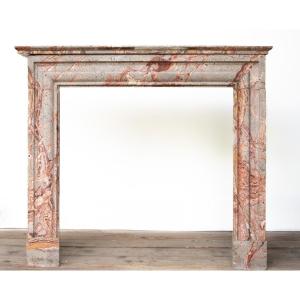 Cheminée ancienne en marbre polychrome – Italie, fin du XIXᵉ siècle