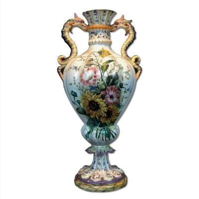 Antique 19th Signed Vase By Antonio Zen, Céramique De Bassano