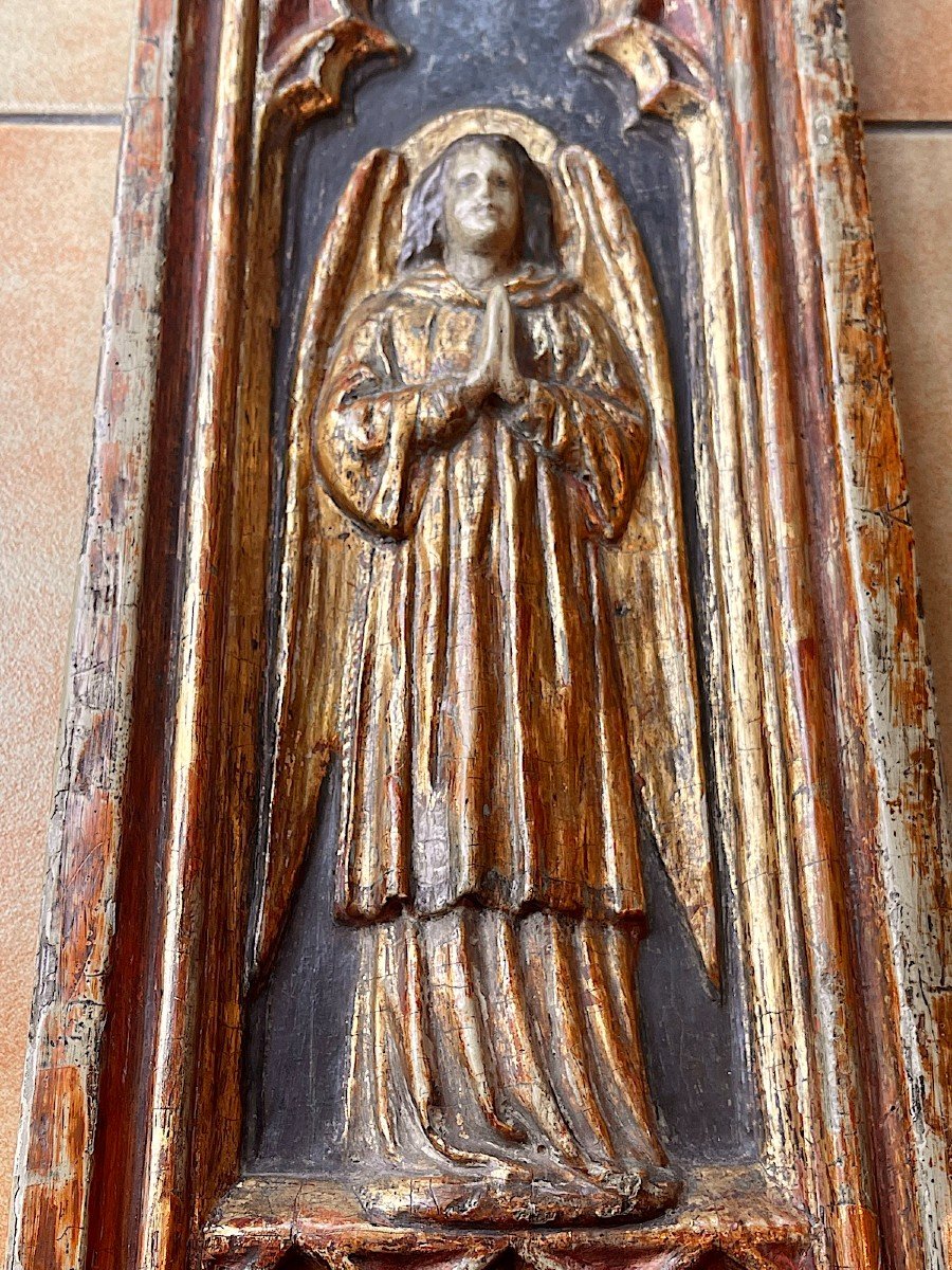 l'Archange Gabriel - Partie De Predelle De Retable - Gothique-photo-4