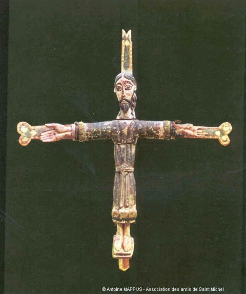 Roman Enameled Bronze Crucifix -photo-3
