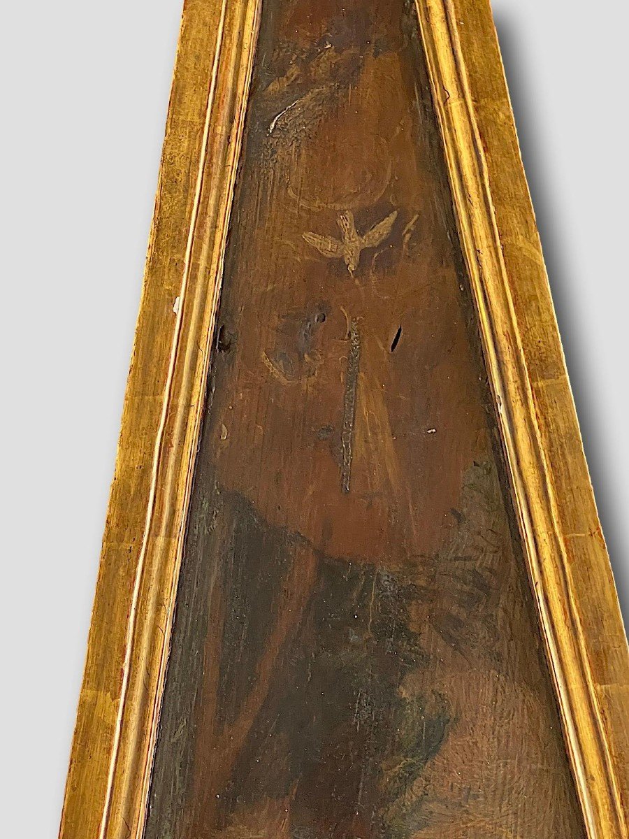 Partie De Retable Tempera Sur Bois Lombardie 18ème *2 d'une suite de 5-photo-4