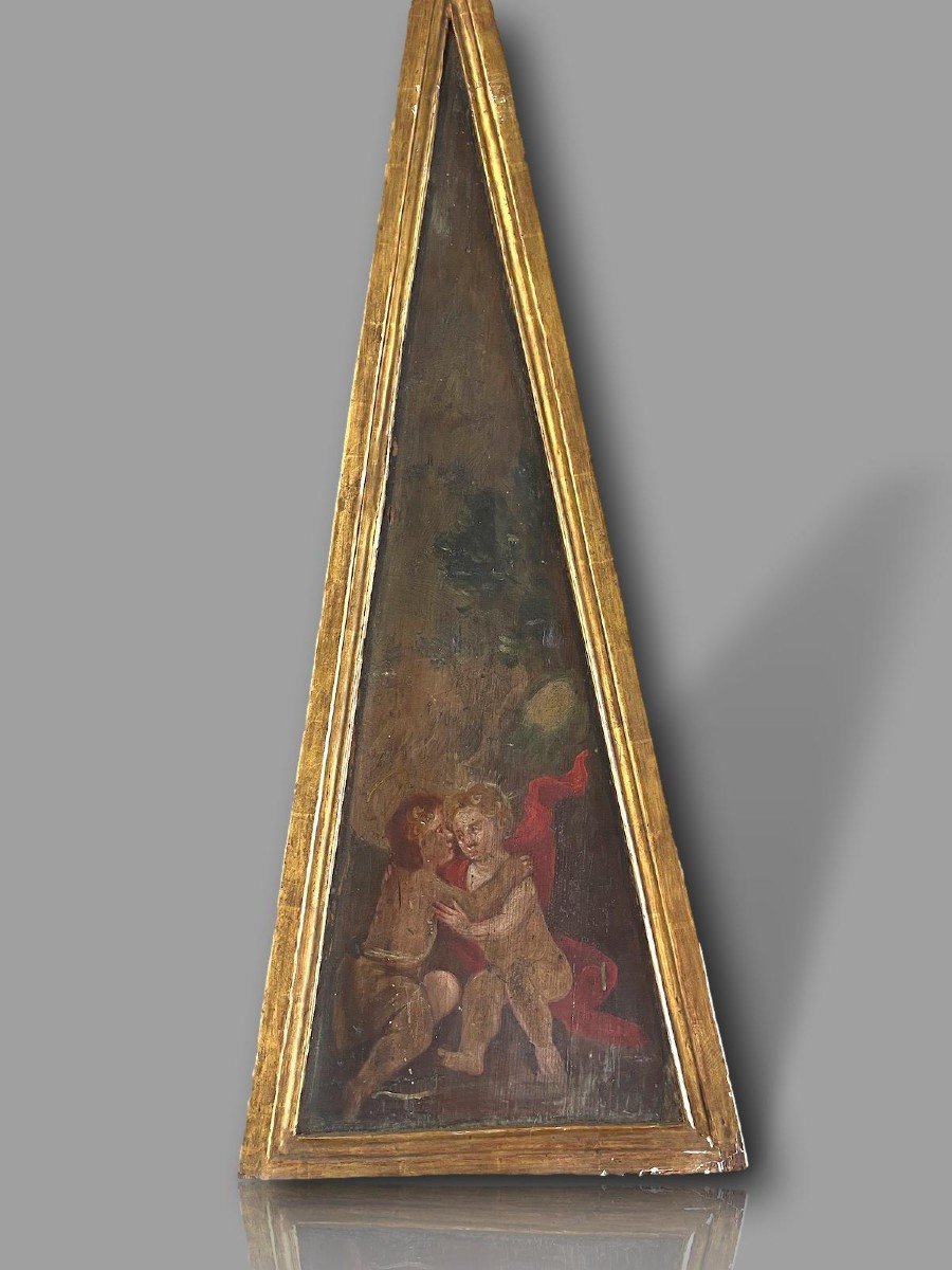 Partie De Retable Tempera Sur Bois Lombardie 18ème   *5 d'une suite de 5-photo-2