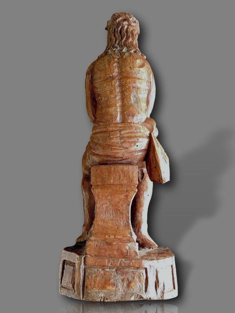 Christ Aux Liens - Sculpture En Bois Sculpté, Castille, XVIe Siècle-photo-2