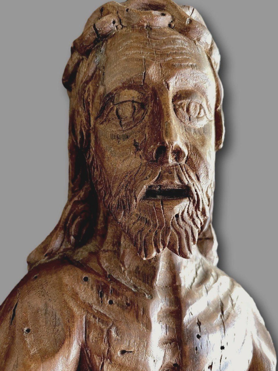Christ Aux Liens - Sculpture En Bois Sculpté, Castille, XVIe Siècle-photo-3