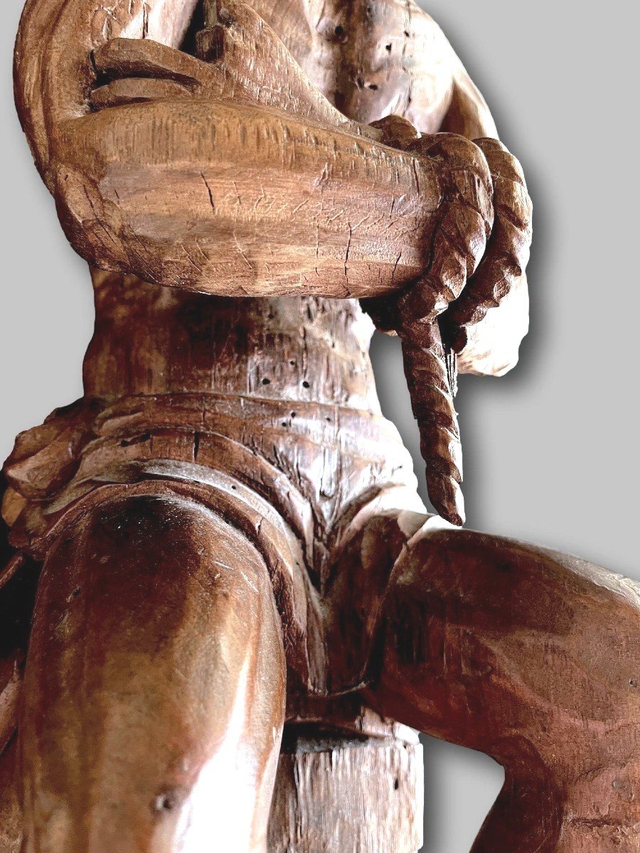 Christ Aux Liens - Sculpture En Bois Sculpté, Castille, XVIe Siècle-photo-5