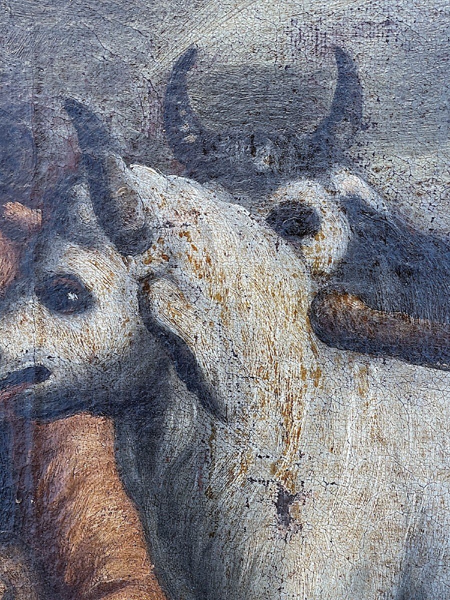 Mythologie - Ecole Italienne 17è - Heracles Volant Les Boeufs De Géryon-photo-3