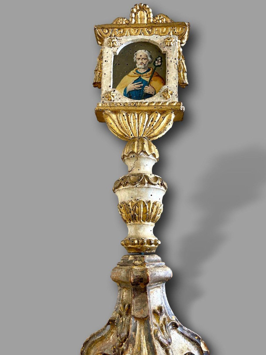 Représentation Peinte De Saint Joseph – Epoque Louis XVI, 18ᵉ Siècle-photo-4