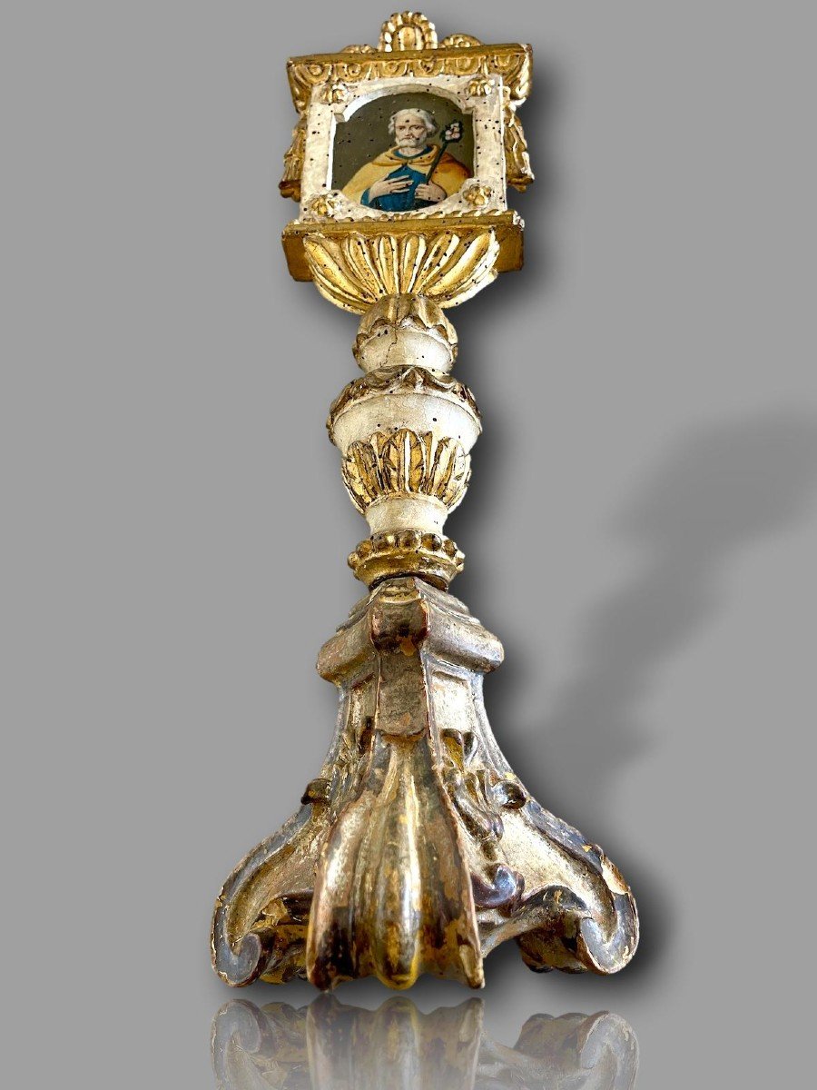 Représentation Peinte De Saint Joseph – Epoque Louis XVI, 18ᵉ Siècle-photo-1