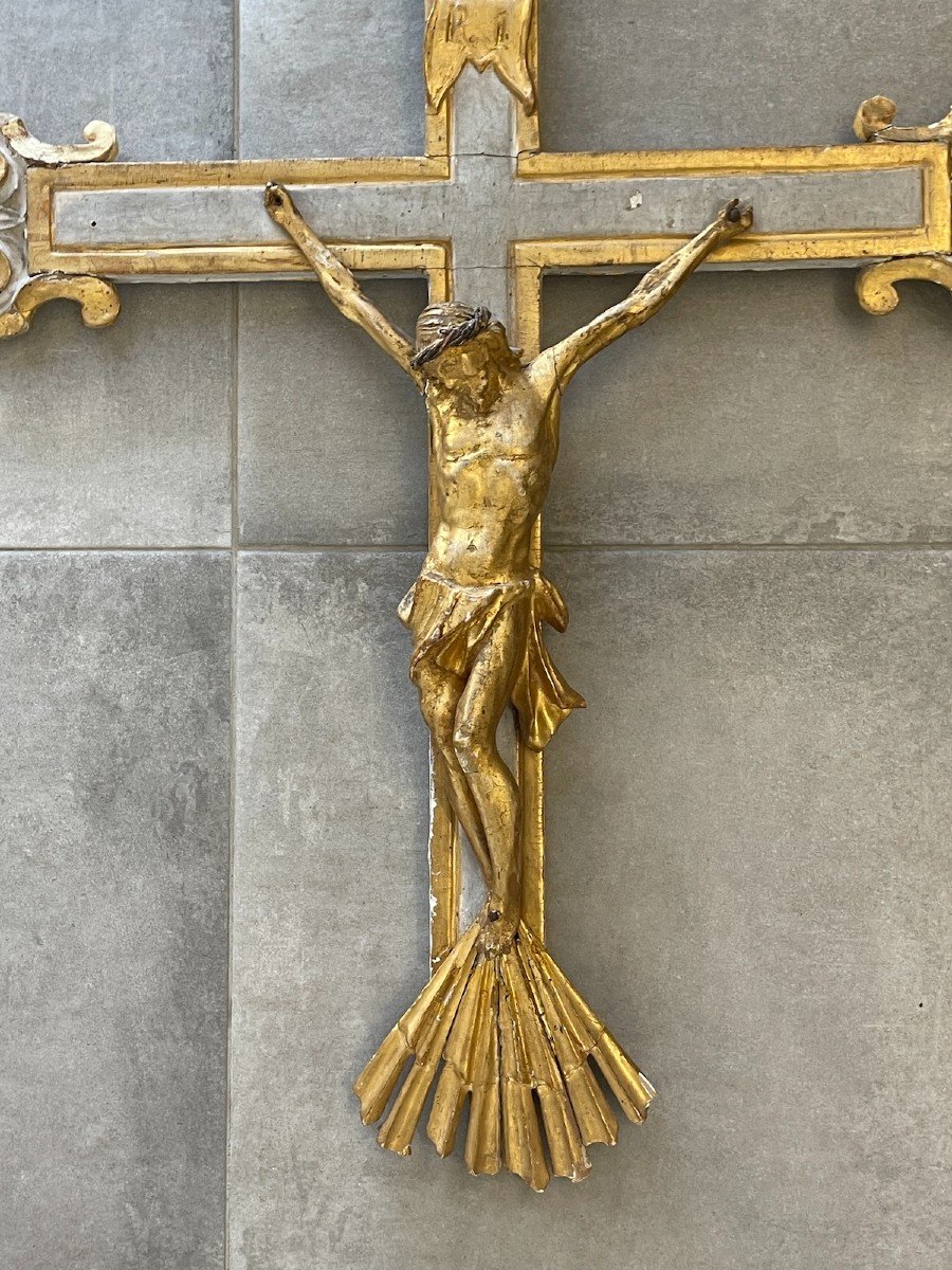 Grand Crucifix De Procession Italien – époque Louis XVI, 18ᵉ Siècle-photo-2