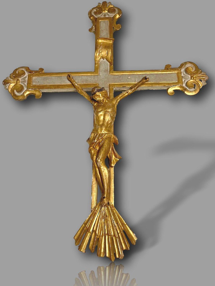 Grand Crucifix De Procession Italien – époque Louis XVI, 18ᵉ Siècle-photo-4
