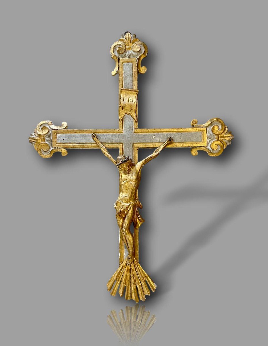 Grand Crucifix De Procession Italien – époque Louis XVI, 18ᵉ Siècle
