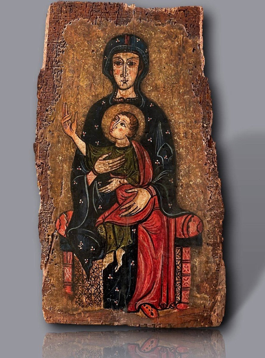 Virgin And Child - Pyrenean Romanesque Art - 15th-16th Century-photo-1
