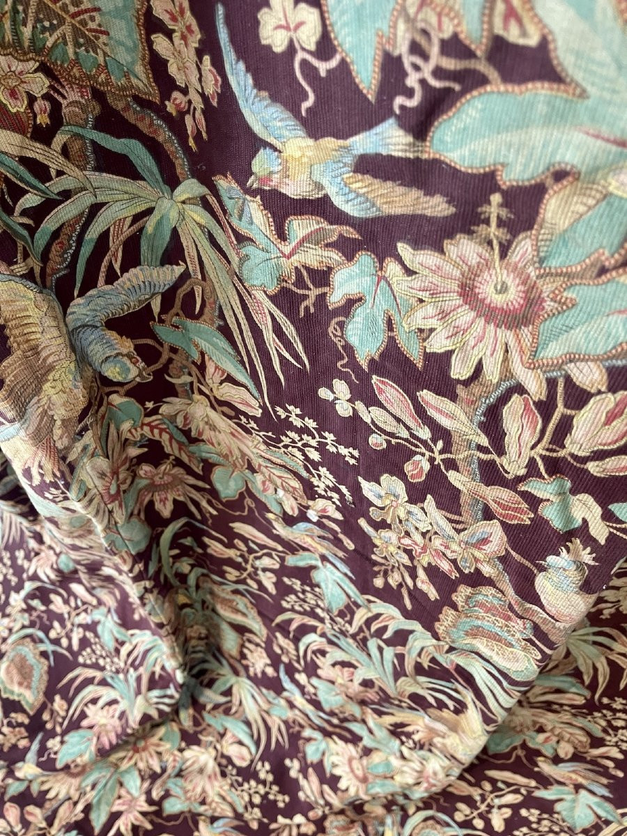  Ensemble De Quatre Tentures Anciennes à Motifs Exotiques – Second Empire -photo-6