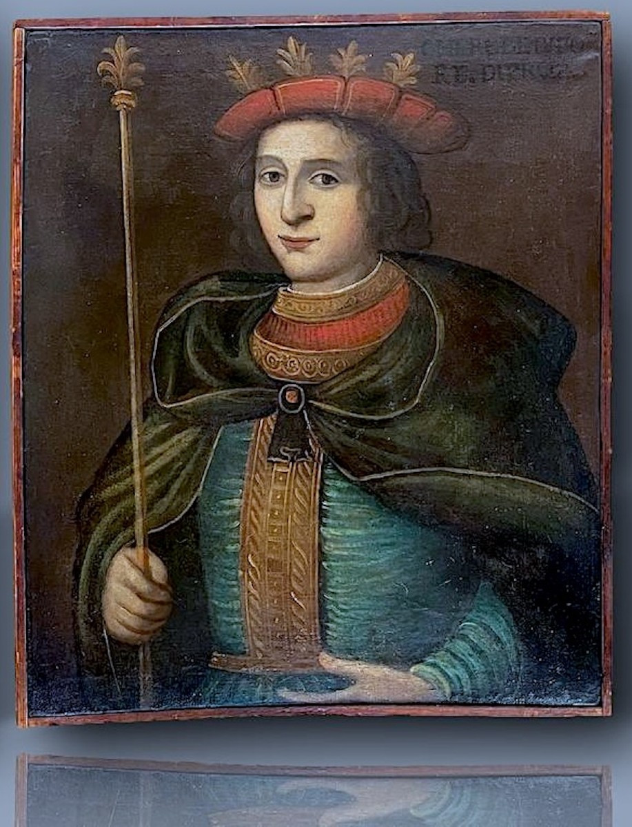 Historical Portrait Of Childebert I By A 17th Century Italian Master Portraitist