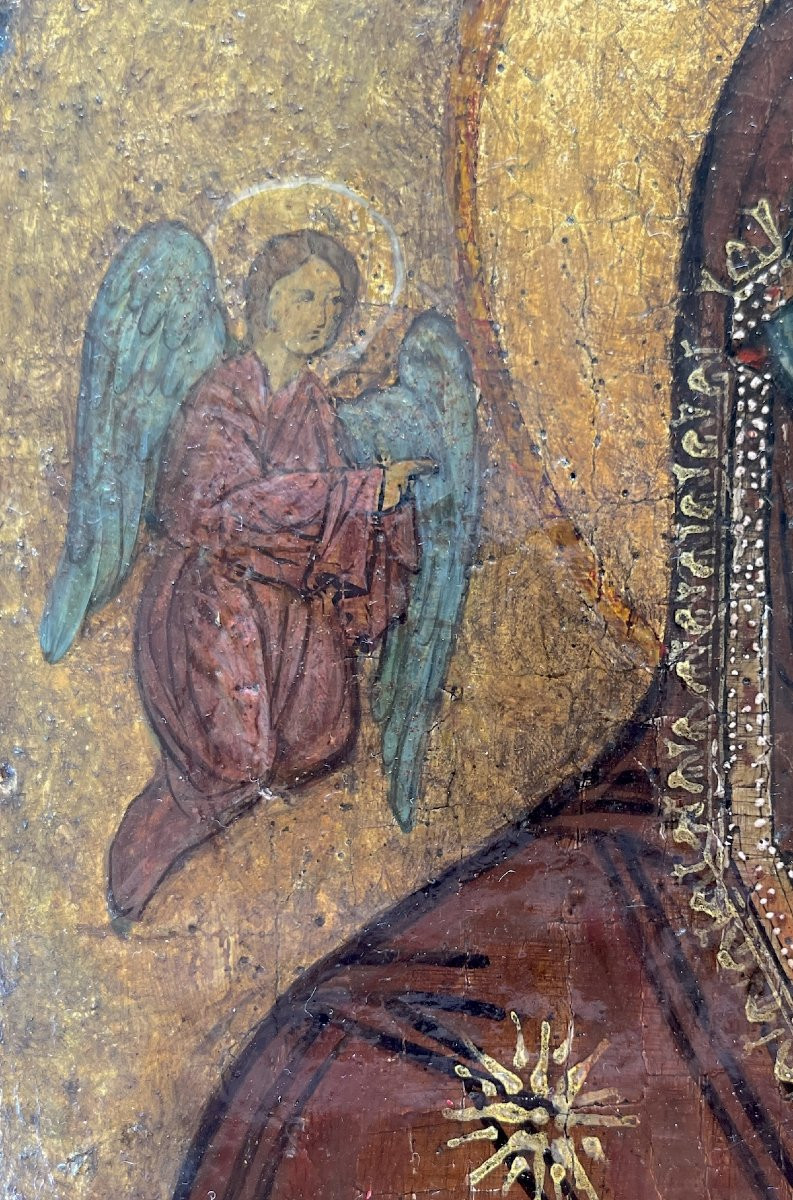 Vierge à l’Enfant - Ecole Vénéto-Crétoise XVIeme siècle - Tempera sur fond d'Or-photo-4