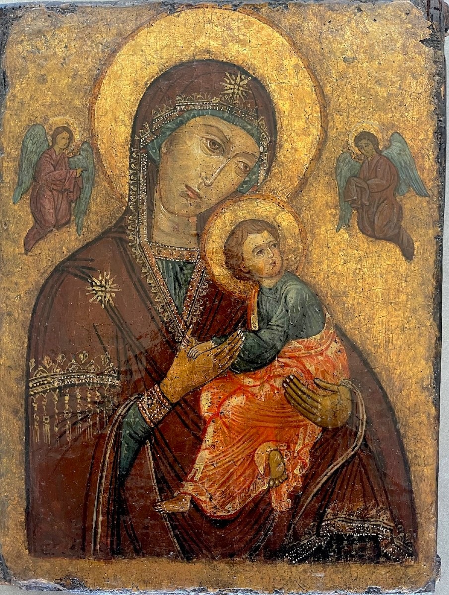Vierge à l’Enfant - Ecole Vénéto-Crétoise XVIeme siècle - Tempera sur fond d'Or