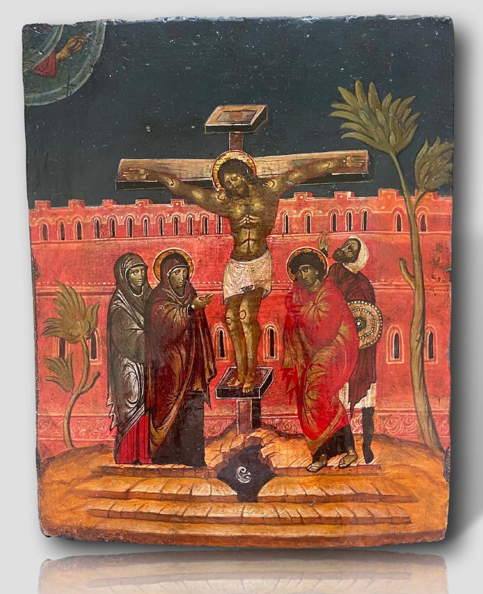 Crucifixion – Veneto-cretan School C1550, In The Style Of Theophanes The Cretan-photo-2