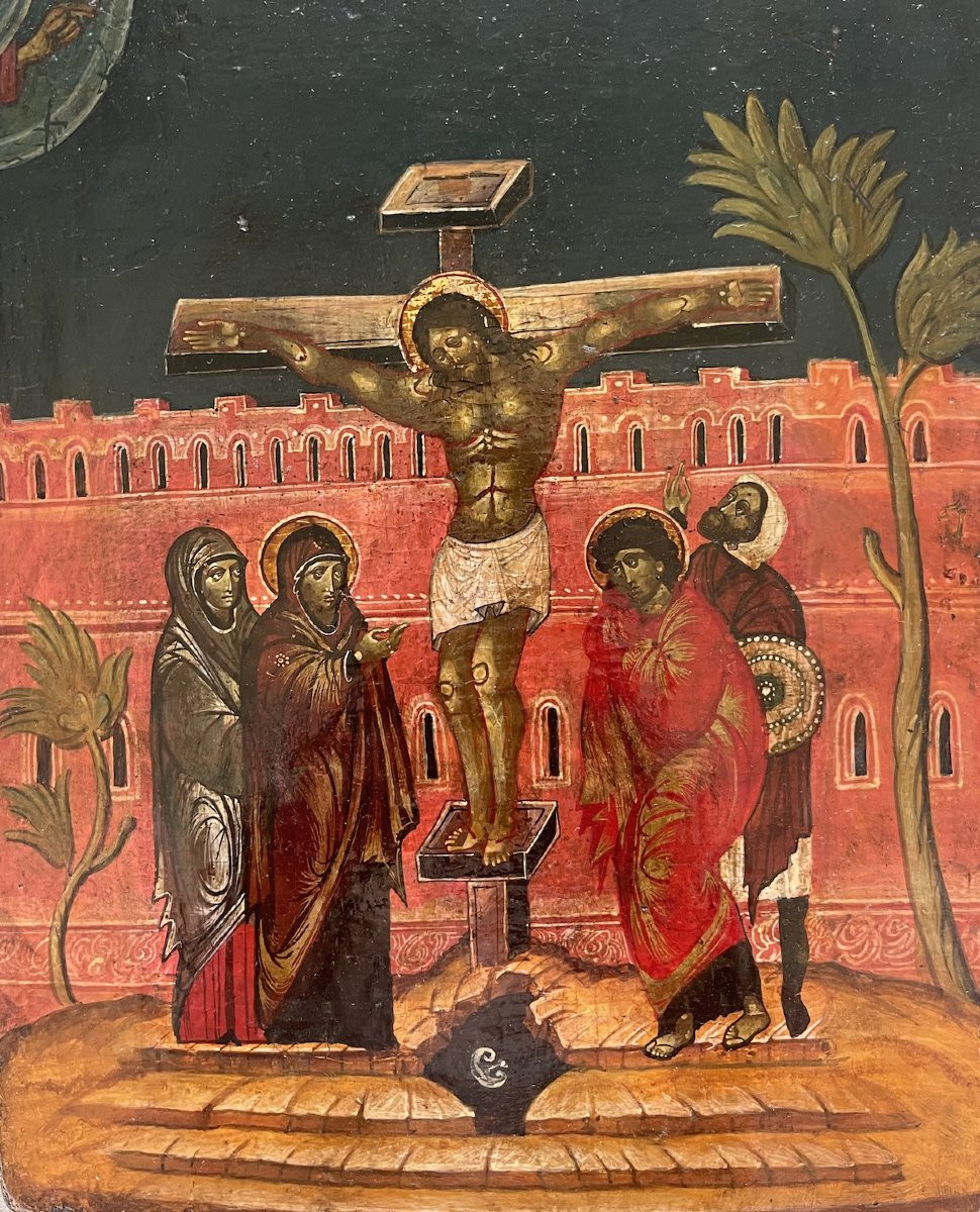 Crucifixion – Veneto-cretan School C1550, In The Style Of Theophanes The Cretan-photo-3