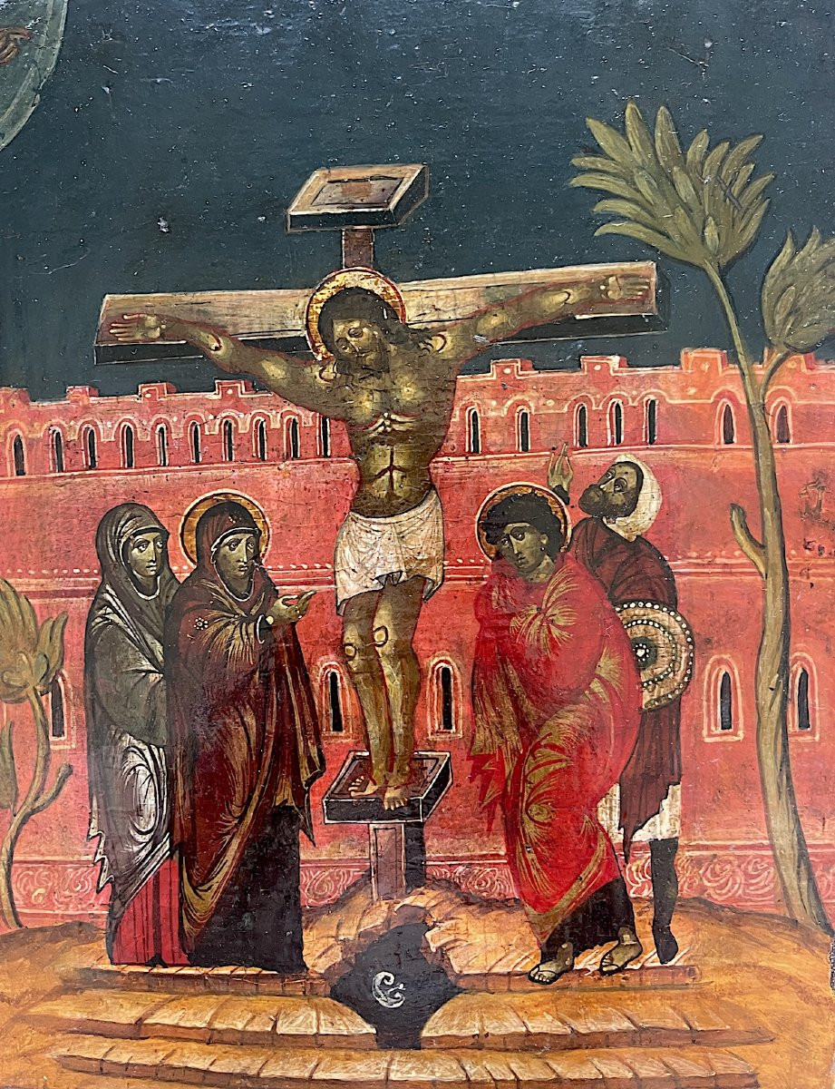 Crucifixion – Veneto-cretan School C1550, In The Style Of Theophanes The Cretan-photo-1