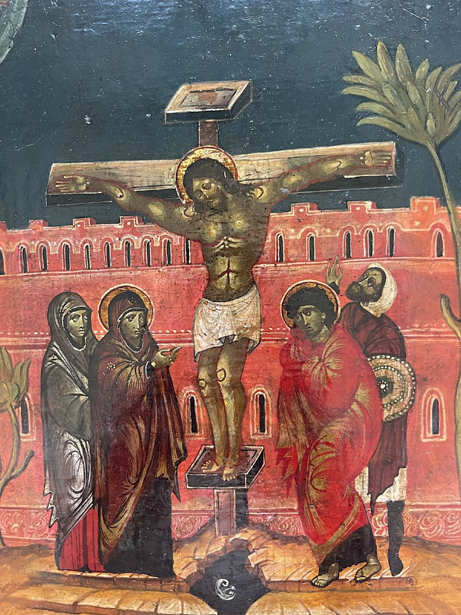 Crucifixion – Veneto-cretan School C1550, In The Style Of Theophanes The Cretan-photo-2