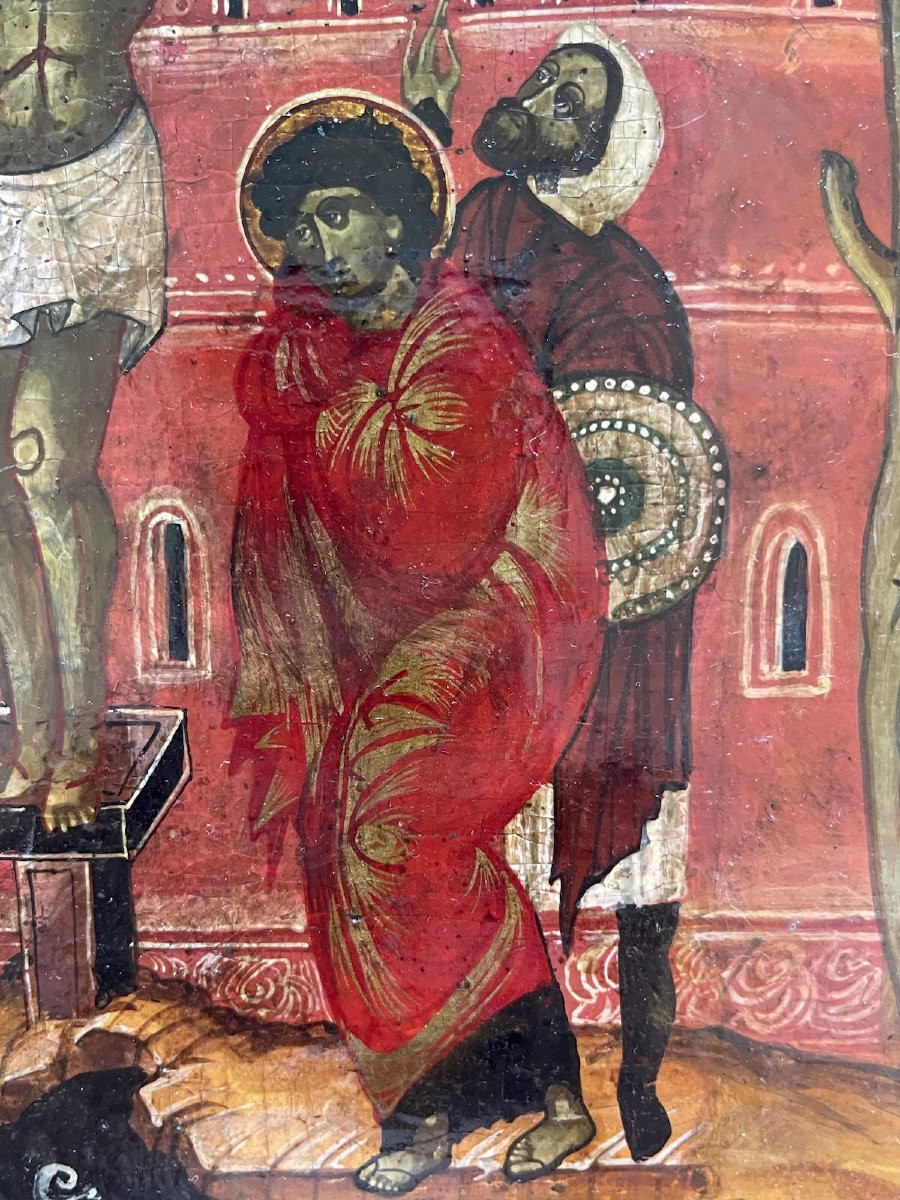 Crucifixion – Veneto-cretan School C1550, In The Style Of Theophanes The Cretan-photo-3