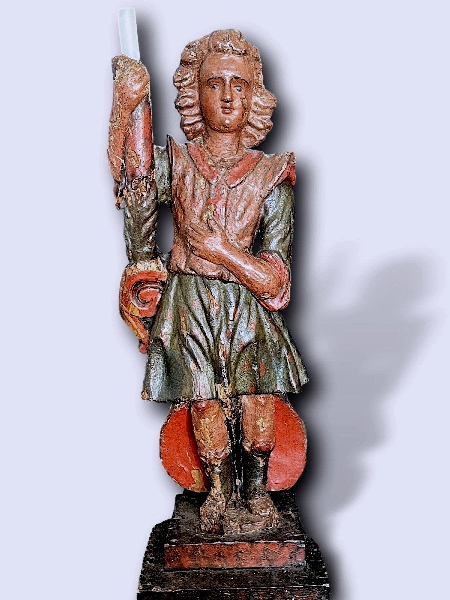 Pair Of Large Wooden Ceremonial Angels - Siena, 16th Century-photo-2