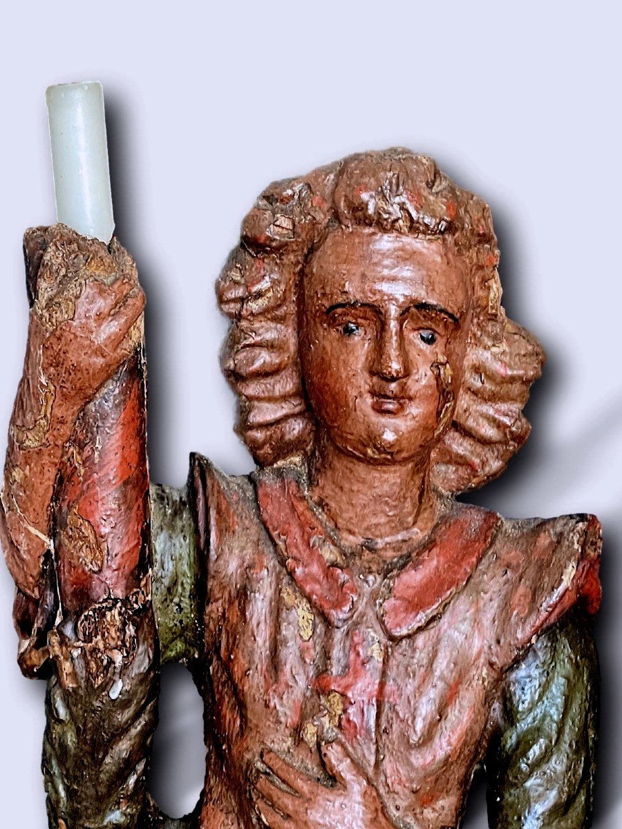 Pair Of Large Wooden Ceremonial Angels - Siena, 16th Century-photo-4