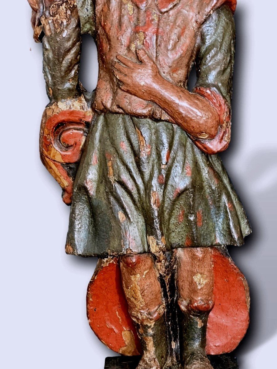 Pair Of Large Wooden Ceremonial Angels - Siena, 16th Century-photo-1