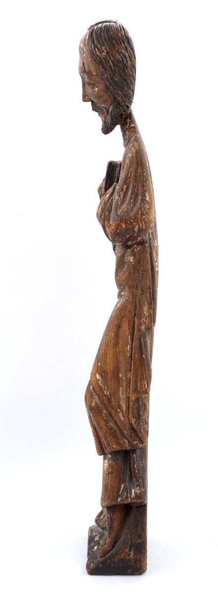 Christ Teaching — High Romanesque Statue In Polychrome Wood - 12th Century 