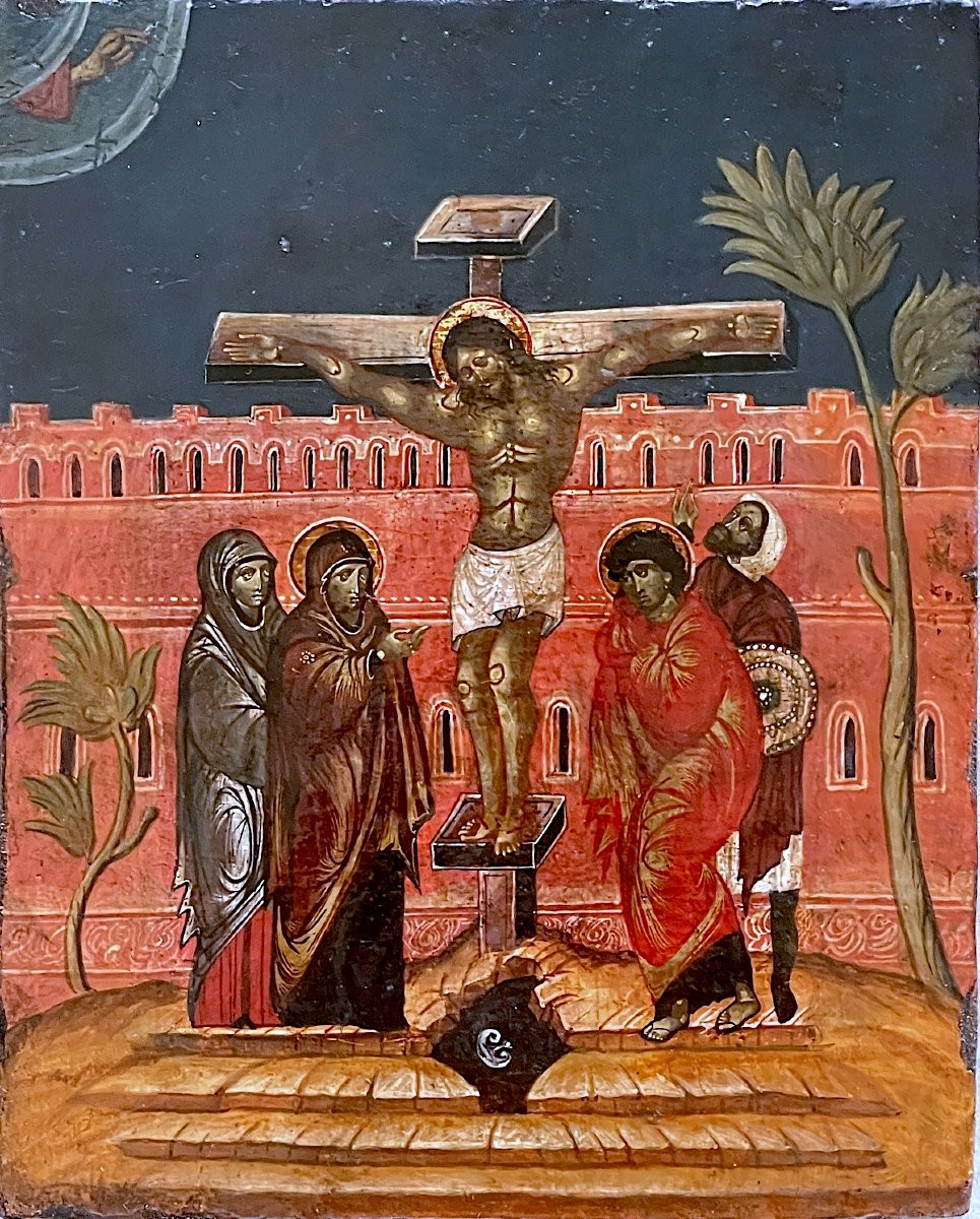 Crucifixion – Veneto-cretan School C1650, Circle Of Theophanes The Cretan-photo-2