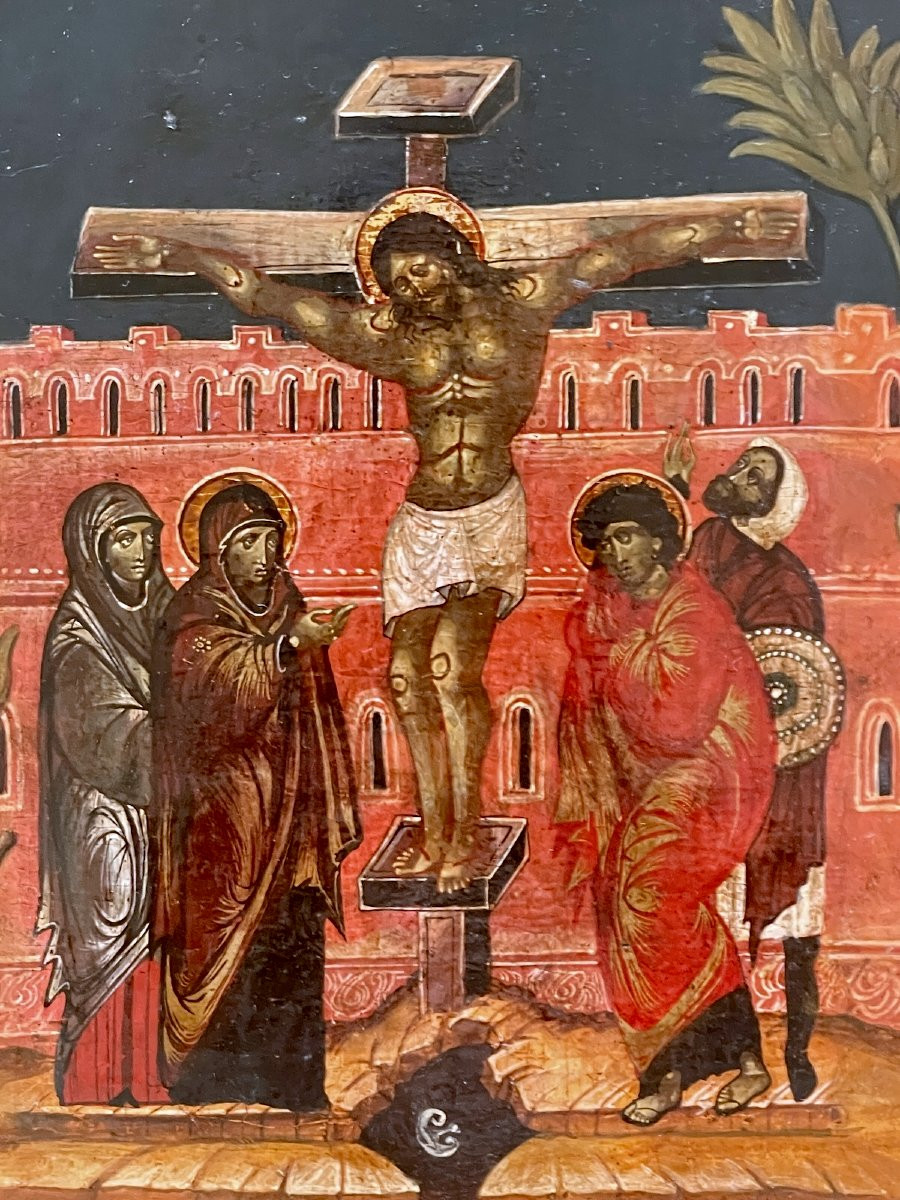 Crucifixion – Veneto-cretan School C1650, Circle Of Theophanes The Cretan-photo-4