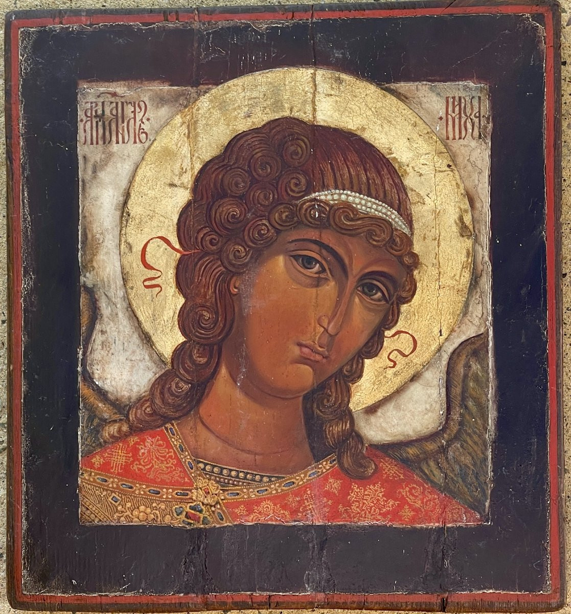 Pair Of Byzantine Icons: Archangels Michael And Gabriel - Tempera On Panels-photo-3
