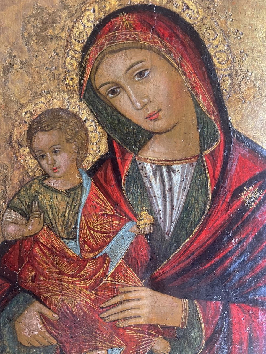 Vierge à l’Enfant– Oeuvre Vénitienne, tempera sur panneau, XVe-XVIe siècle-photo-2