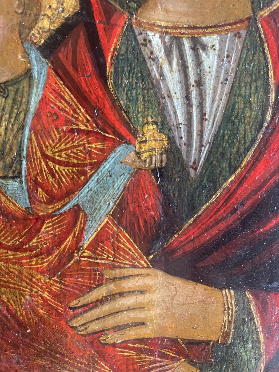 Vierge à l’Enfant– Oeuvre Vénitienne, tempera sur panneau, XVe-XVIe siècle-photo-6