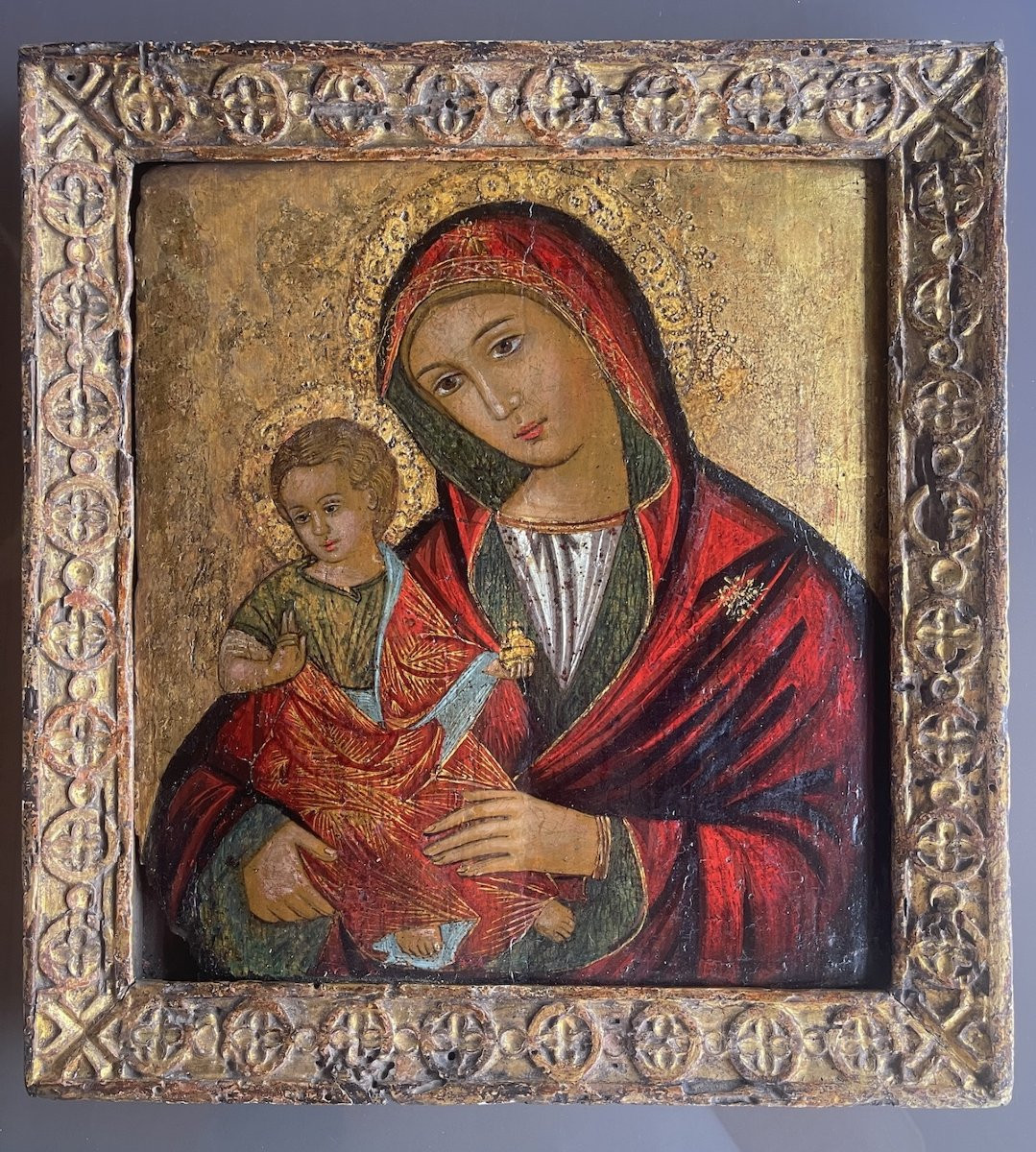 Vierge à l’Enfant– Oeuvre Vénitienne, tempera sur panneau, XVe-XVIe siècle-photo-8