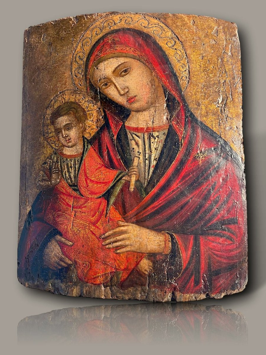 Virgin And Child – Tempera On Panel – Italo-byzantine School, Venice, Quattrocento 15th-photo-2