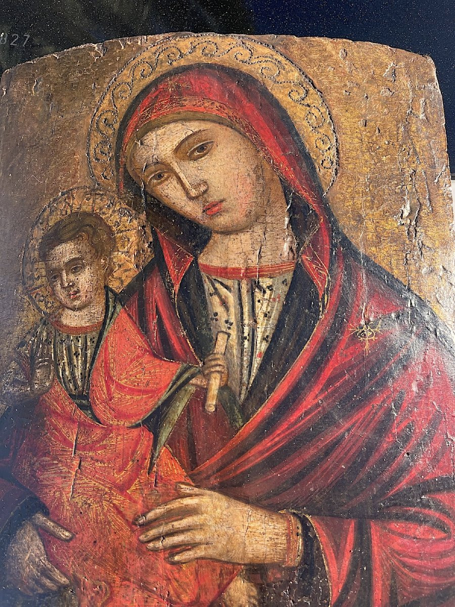 Virgin And Child – Tempera On Panel – Italo-byzantine School, Venice, Quattrocento 15th-photo-3